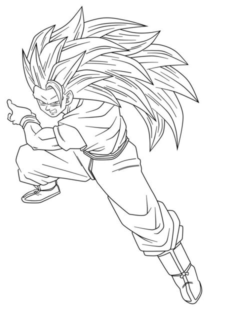 goku fase 3 para colorear